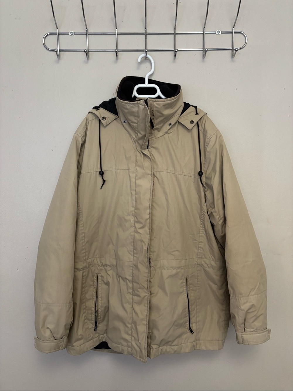 Beige men’s  Hooded Winter Jacket